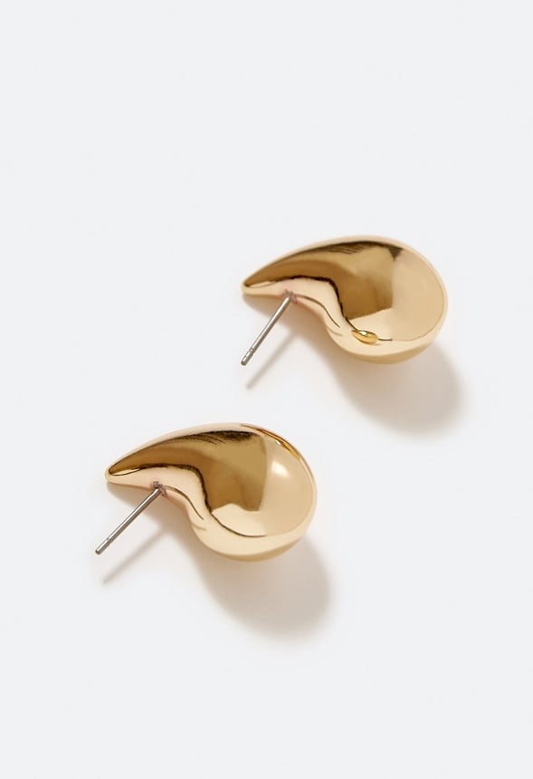 Mya Molten Teardrop Earrings Gold