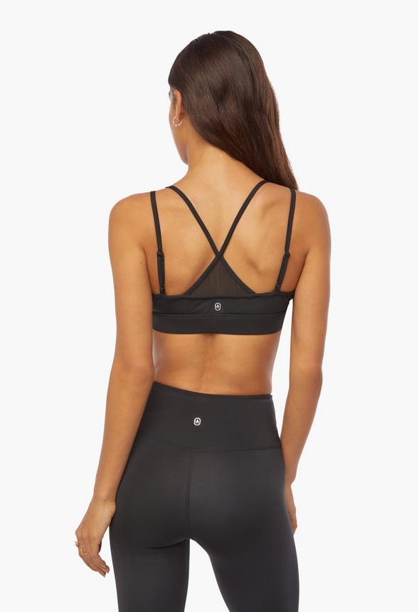 Crisscross Mesh Bra Black