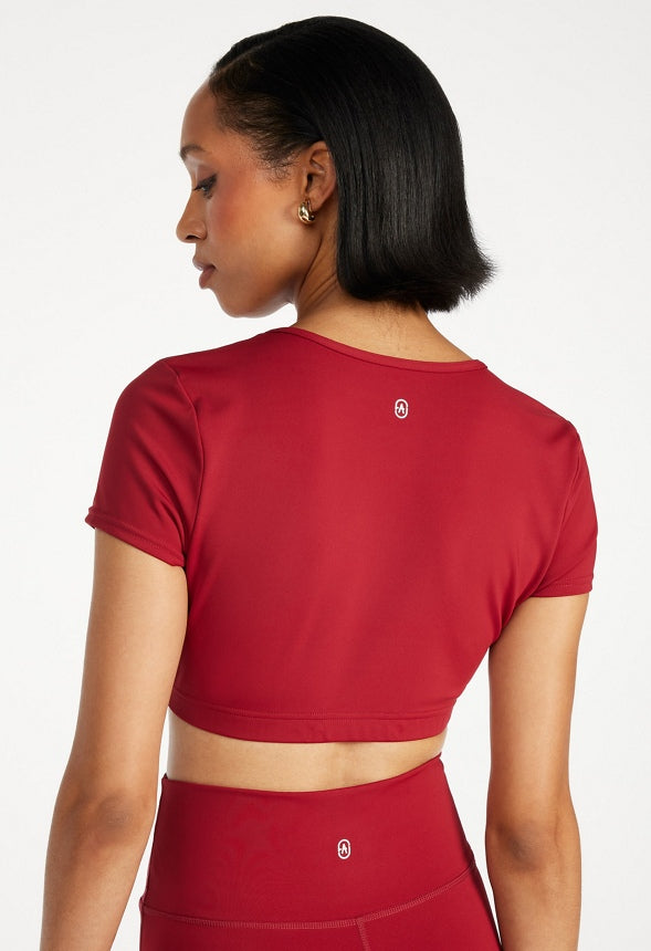 Cropped Active Tee Biking Red