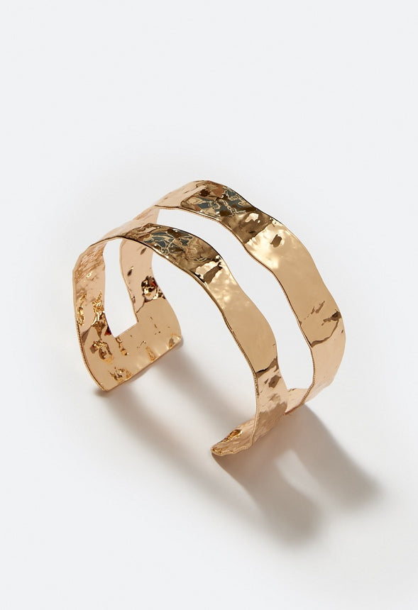 Anu Textured Metal Open Cuff Gold