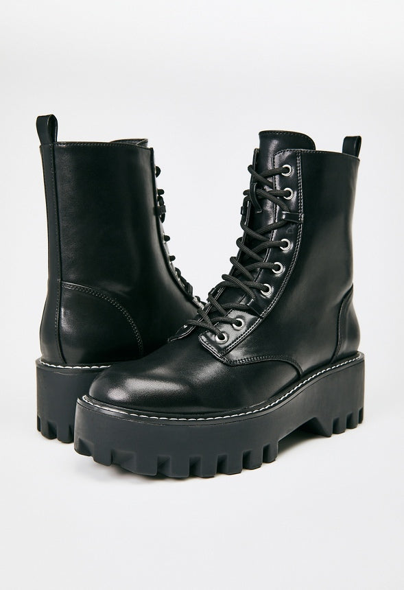 Eletra Lace-Up Boot Black