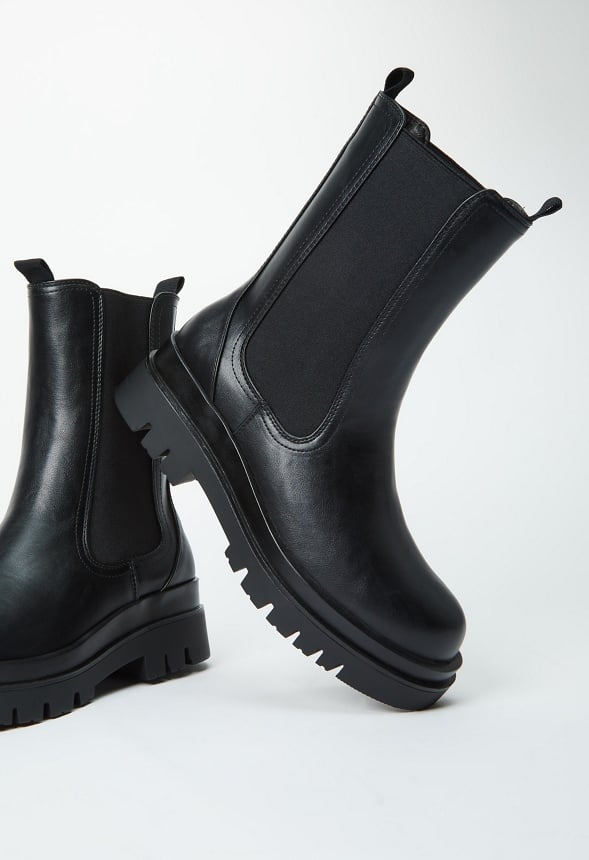 Candide Platform Chelsea Boot Black