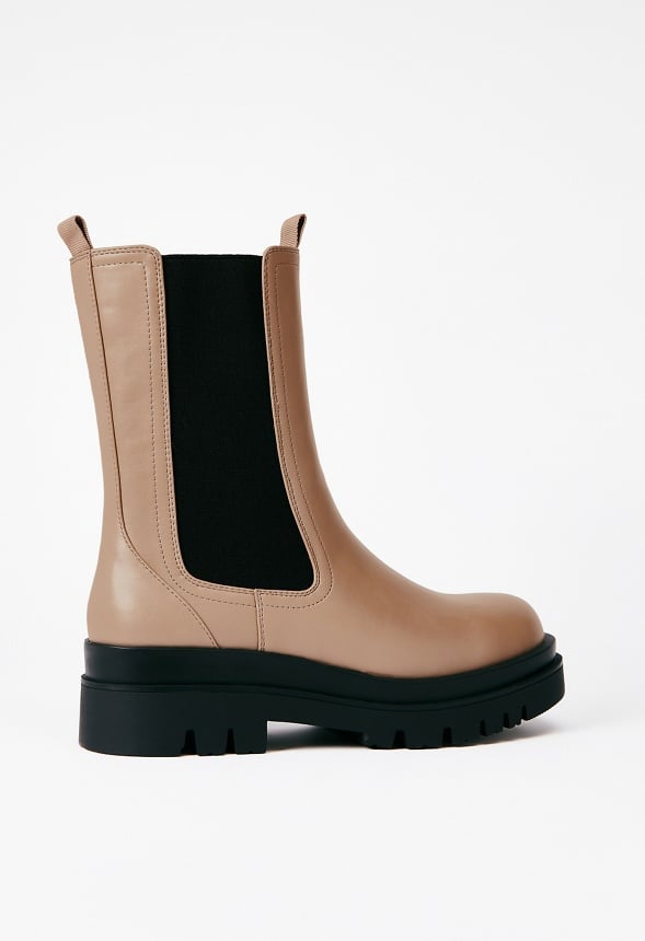 Candide Platform Chelsea Boot Taupe