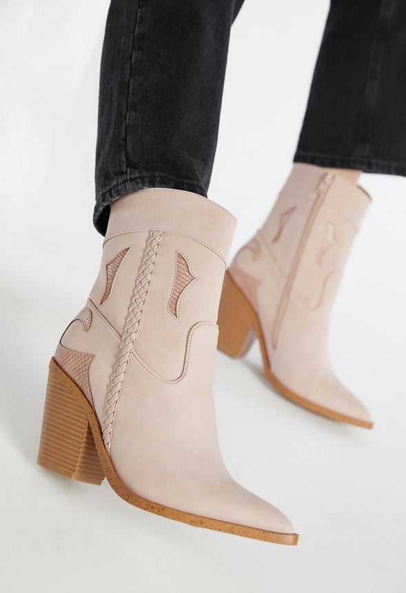 Selina Western Ankle Boot Blush