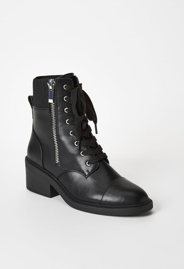 Leonie Block Heeled Ankle Boot Black