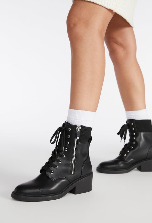 Leonie Block Heeled Ankle Boot Black