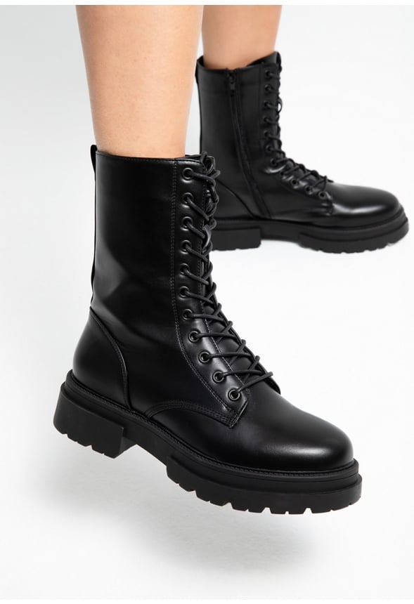 Izabella Lace-Up Boot Black