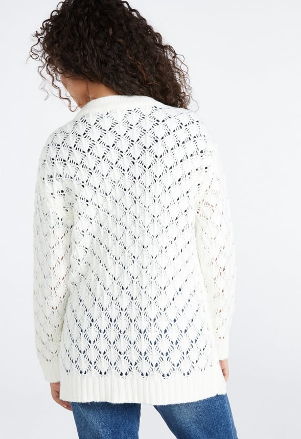 Popcorn Boyfriend Cardigan Marshmallow White
