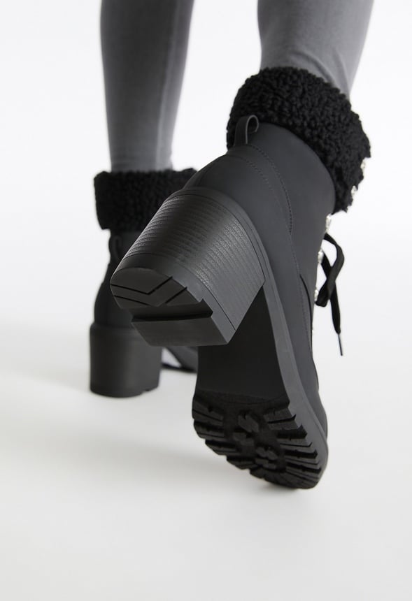 Elie Sherpa Combat Boot Black Caviar