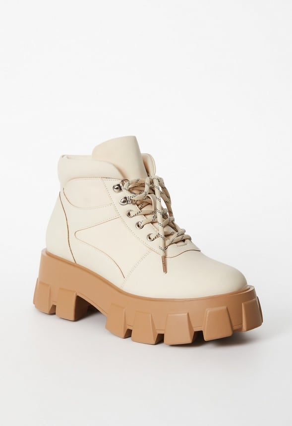 Sylvie Lug Sole Ankle Boot Birch White