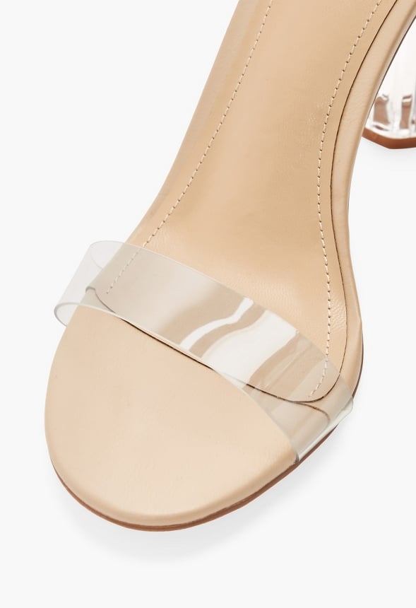 Hanna Transparent Heeled Sandal Beige