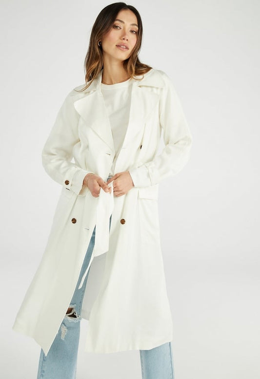 Drapey Trench Coat Marshmallow White