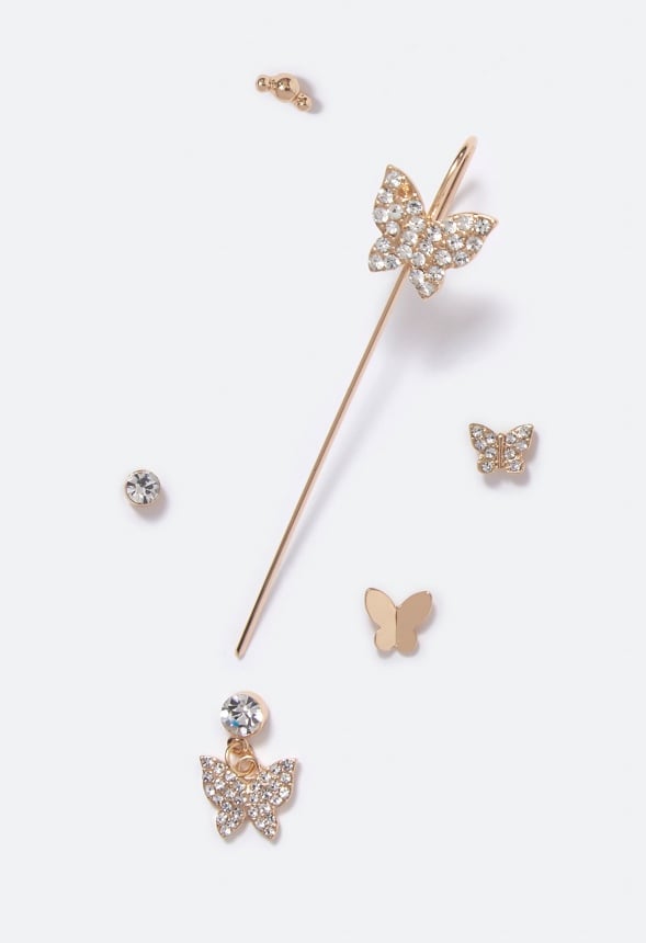 Erin Butterfly Earparty and Ear Hook Crystal/ Gold