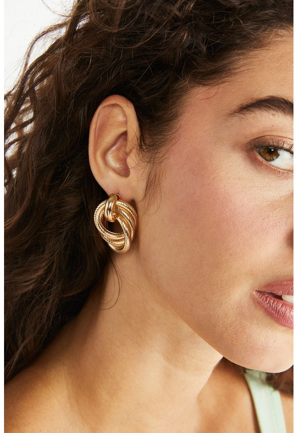 Clara Multi Ring Stud Earrings Gold