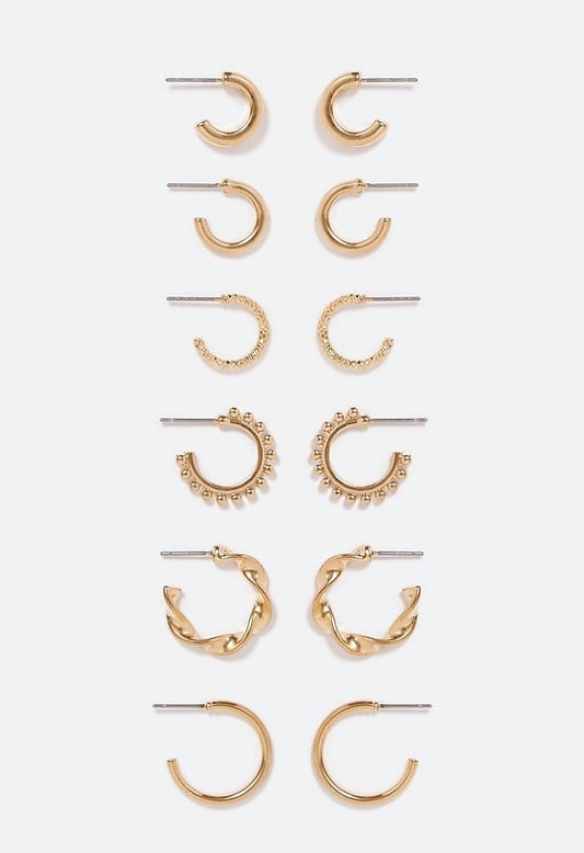 Joanna Mixed Hoop Eaaring Multipack Gold