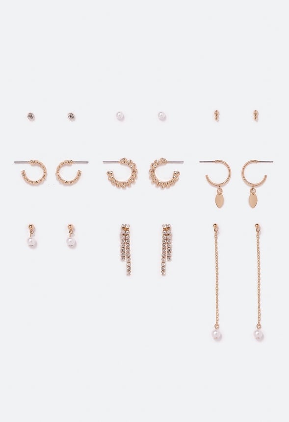 Florence Pearl Mix Earring Multipack Cream/ Gold