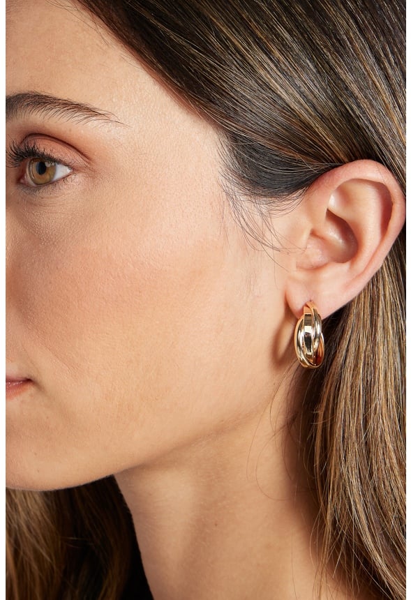3-Pairs Macy Twisted Knot Mixed Earrings Pack Gold