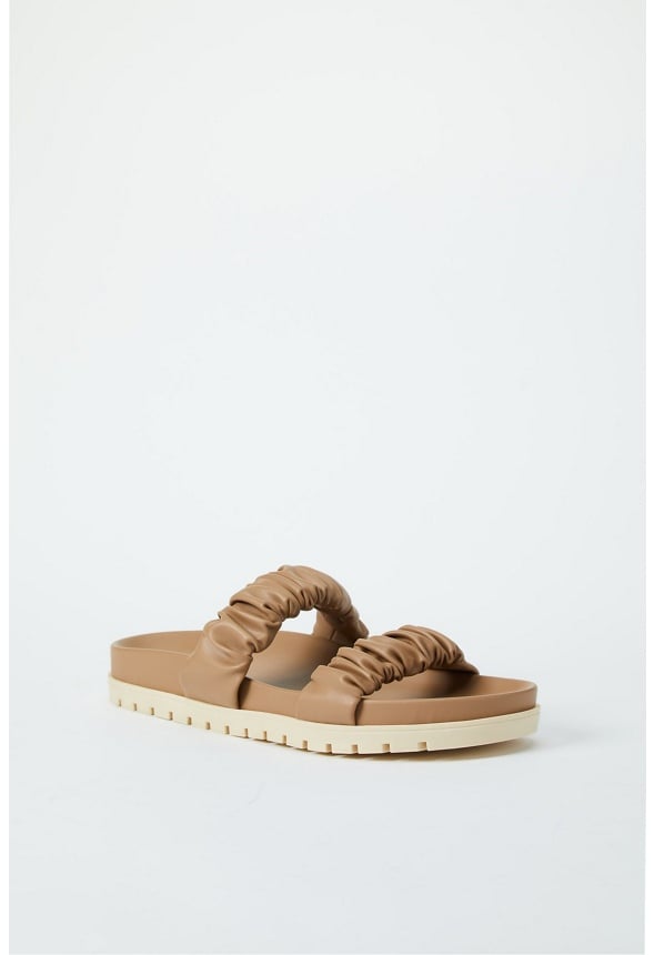 Eva Flat Slide Sandal Taupe