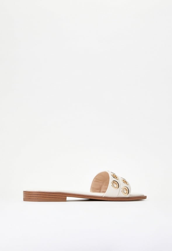 Lani Flat Slide Sandal Birch White
