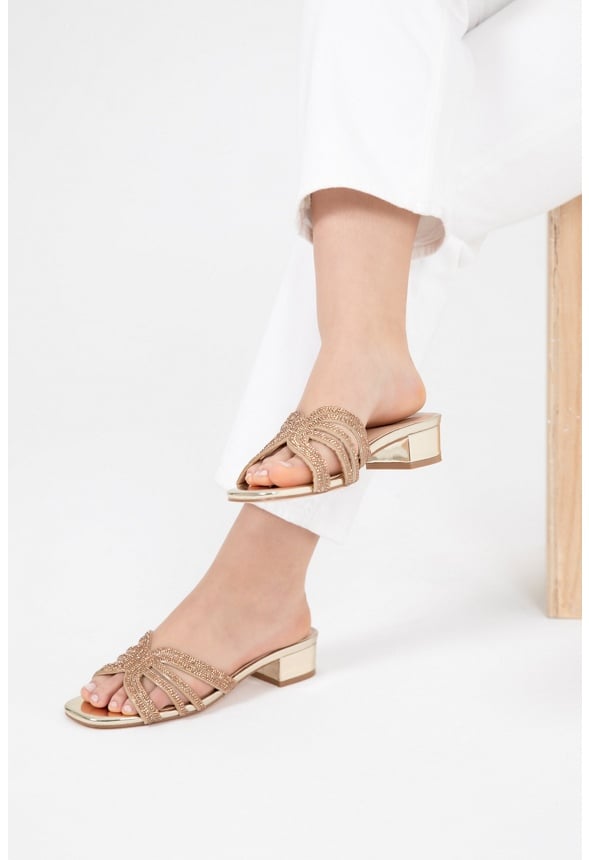 Catalina Block Heeled Sandal Gold