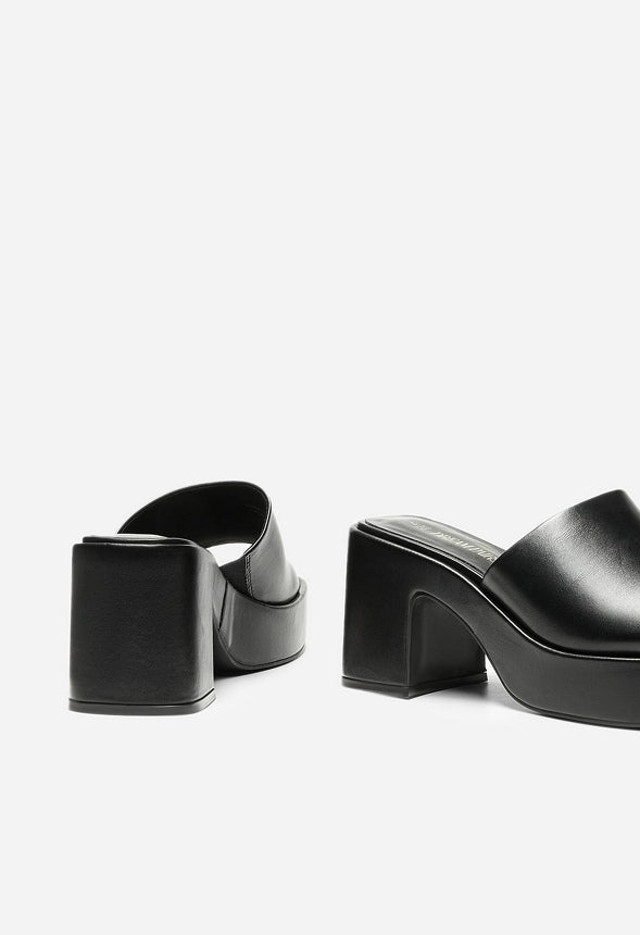 Open Toe Platform Sandal Black