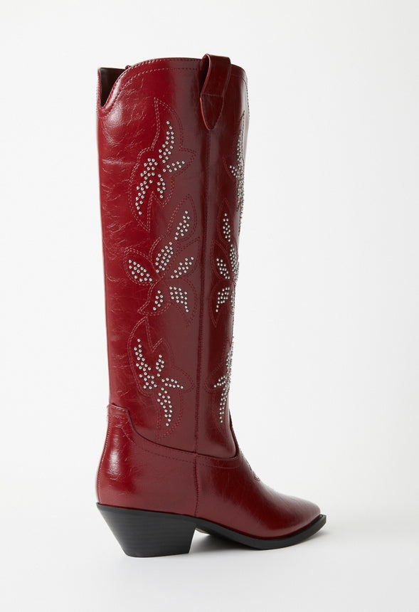 Teddi Western Boot Cabernet Red