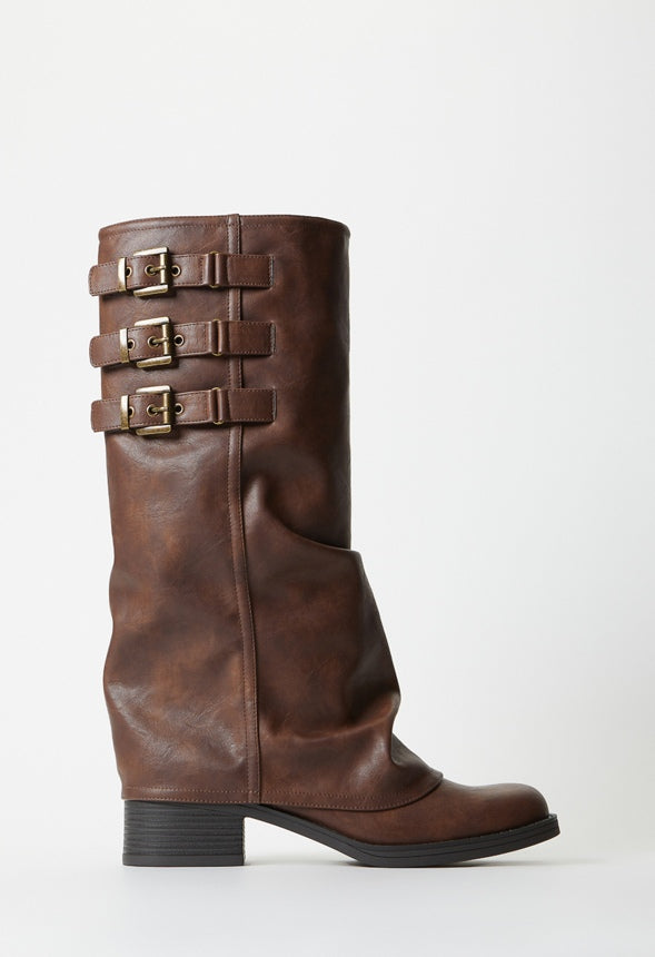 Robbie Flat Boot Leather Brown