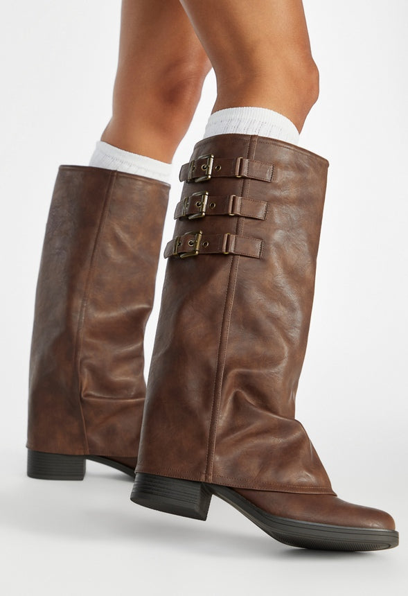 Robbie Flat Boot Leather Brown