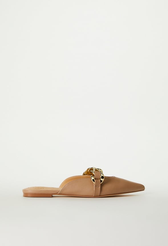 Adrian Pointed Toe Slide Taupe