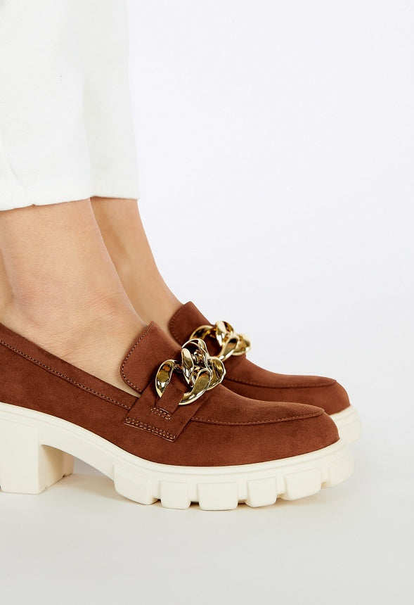 Elia Lug Sole Loafer Leather Brown Multi