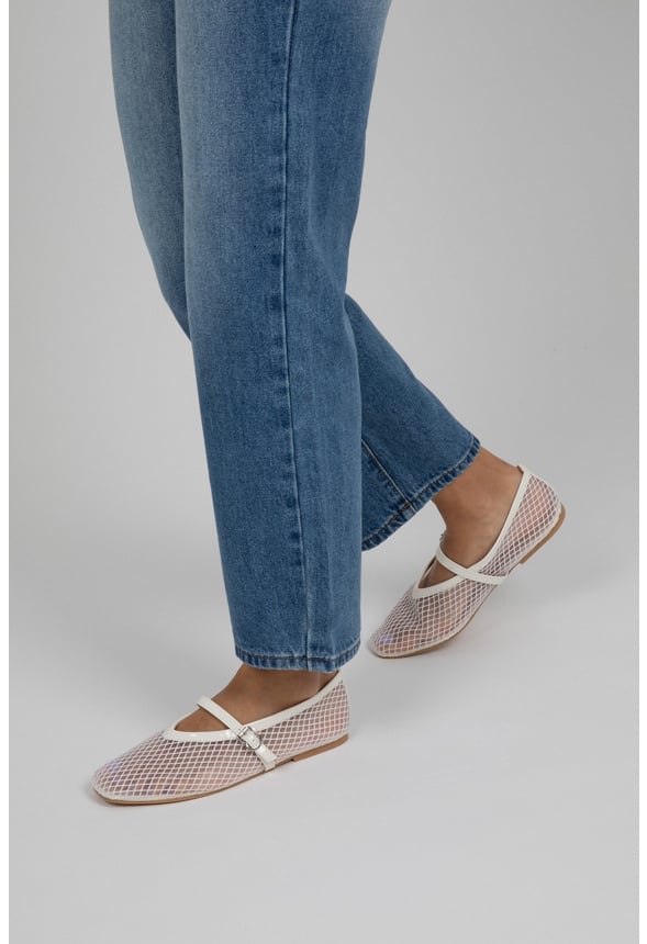 Arabella Ballet Flat  White