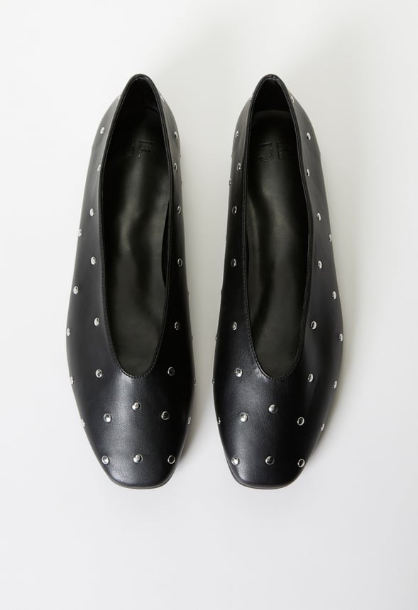 Beth Ballet Flat Black/ Silver