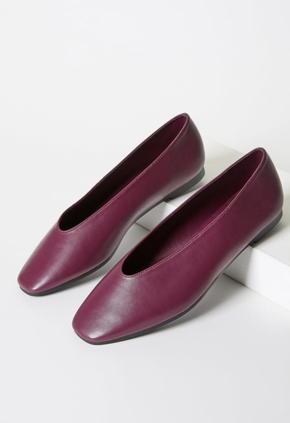 Beth Ballet Flat Maroon Banner