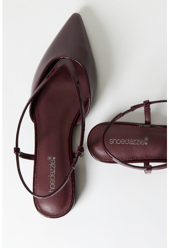 Adoria Pointed Toe Flat Maroon Banner