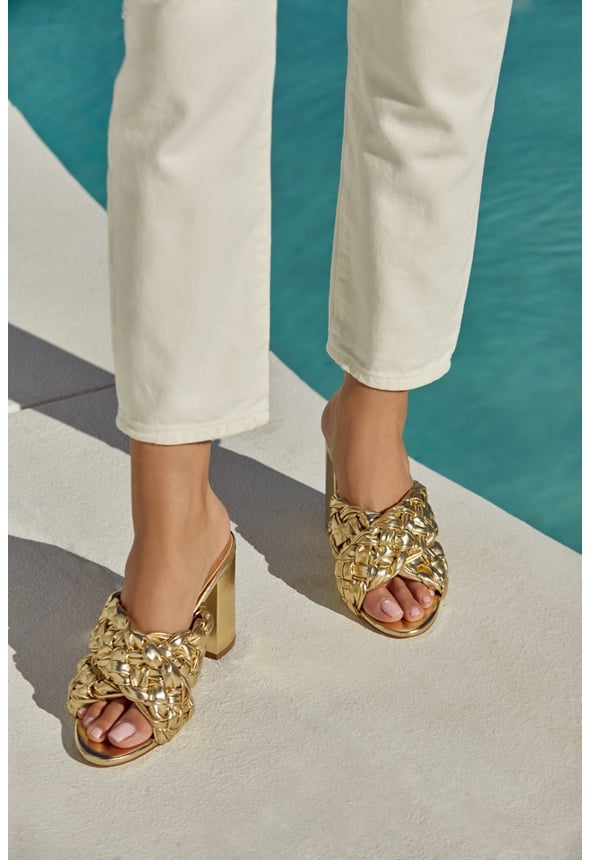 Blair Block Heeled Sandal Gold