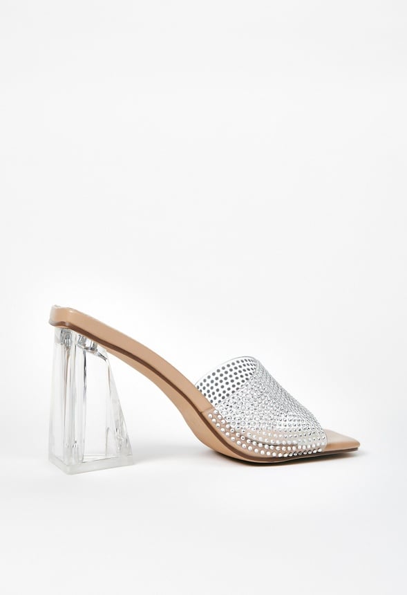 Vela Block Heeled Sandal Clear