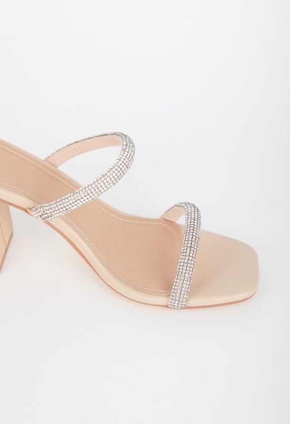 Katy Block Heeled Sandal Nude