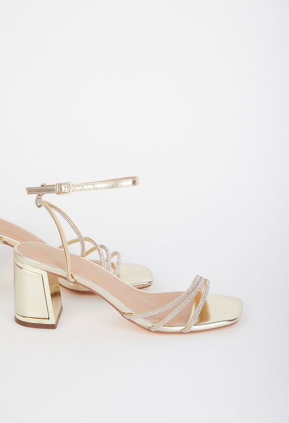 Cris Block Heeled Sandal Silver