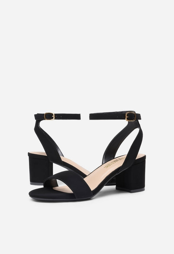 Chunky Mid Heeled Sandals Black