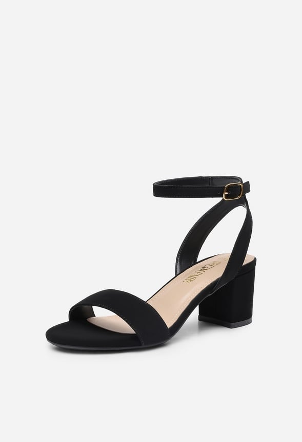 Chunky Mid Heeled Sandals Black