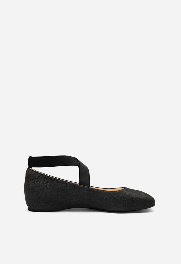 Cross Over Ballet Flat  Black