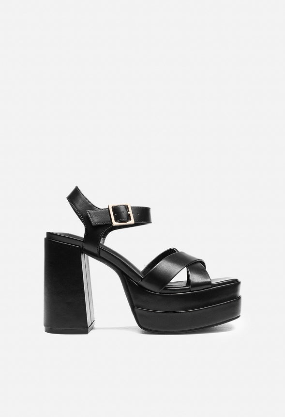 Chunky Heeled Sandal Black