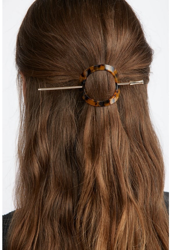 Selena Oval Resin Hair Ring Tortoise/ Gold