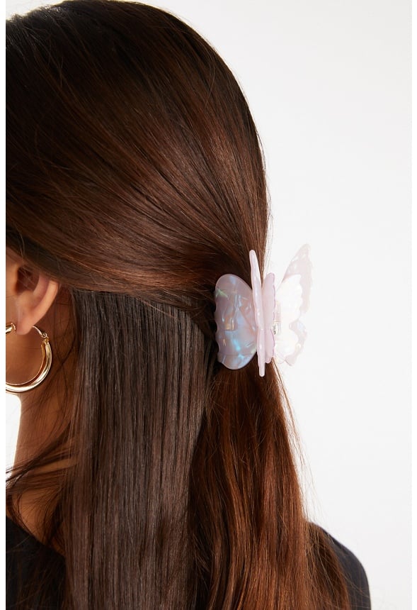 2-Pack Dala Butterfly And Shell Pearlized Hair Claws Pink/ Cream Resin