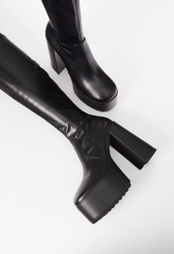 Reigan Heeled Boot Black