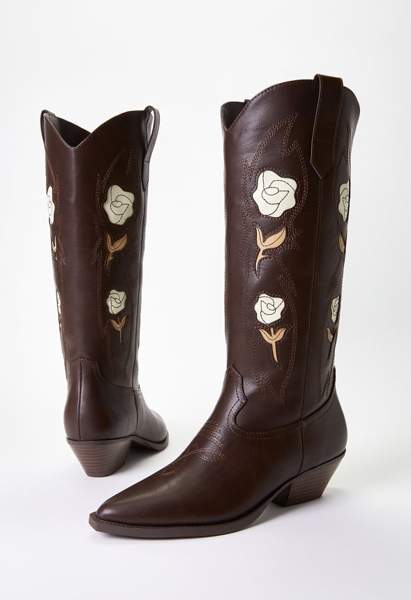 Flora Western Boot Cacao Brown