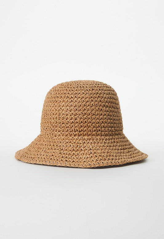 Crochet Raffia Bucket Hat Natural
