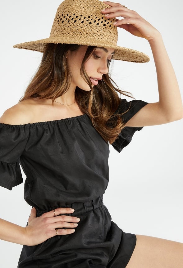 Open Weave Straw Hat Natural