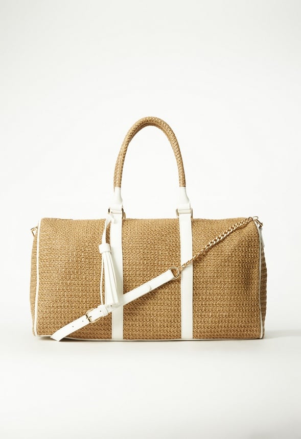 Raffia Weekender Bag Natural