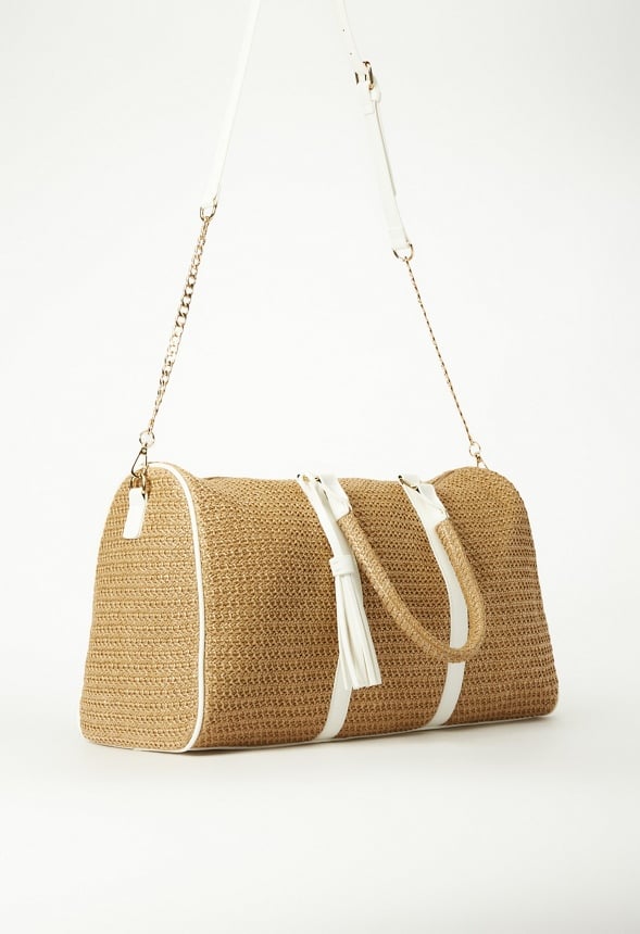Raffia Weekender Bag Natural
